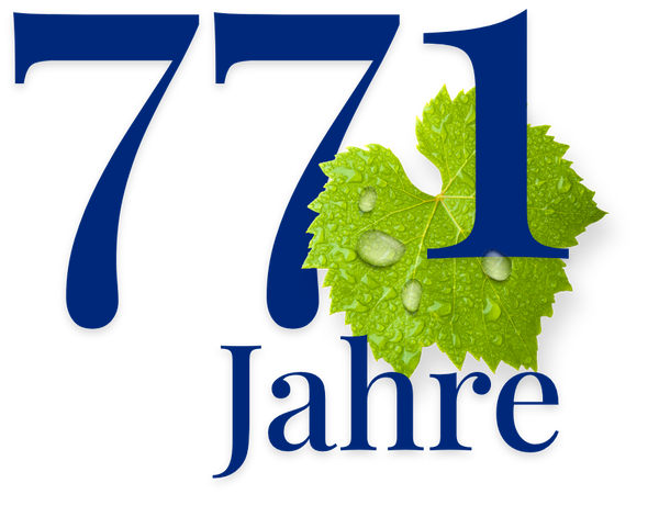 771 Jahre gefeiert, umgeben von einem frischen Blatt, Symbol für Stilles Mineralwasser aus dem Saarland. | © Etnomark